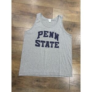 Vintage 90s Penn State College Spellout Graphic Tank Top Grey Large Made In USA